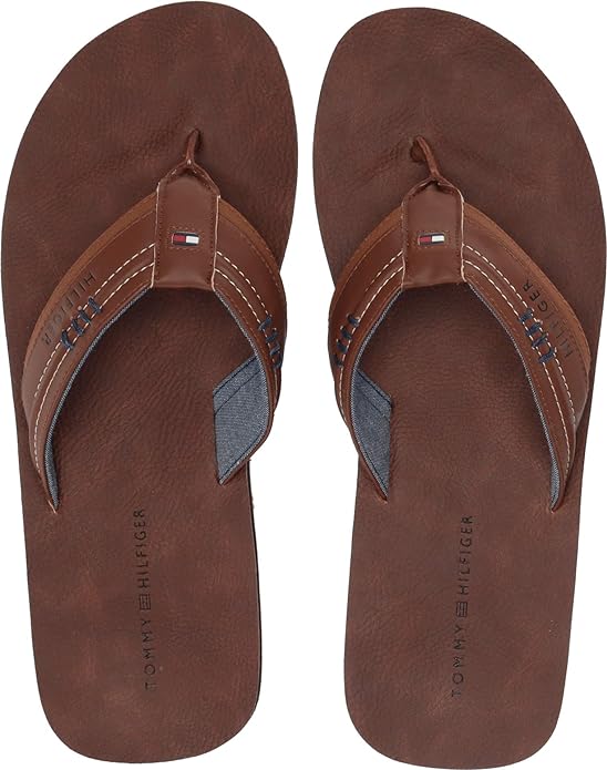 Tommy Hilfiger Men's Dozer Flip-Flop Sandals  Color Brown Size 10