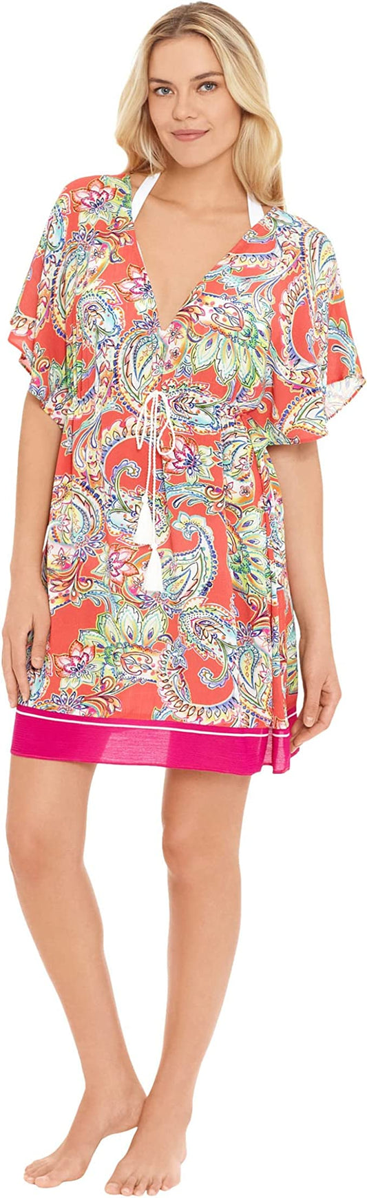 Lauren Ralph Lauren Flutter-Sleeve Cover-Up Dress  Color Multi Paisley Size XL