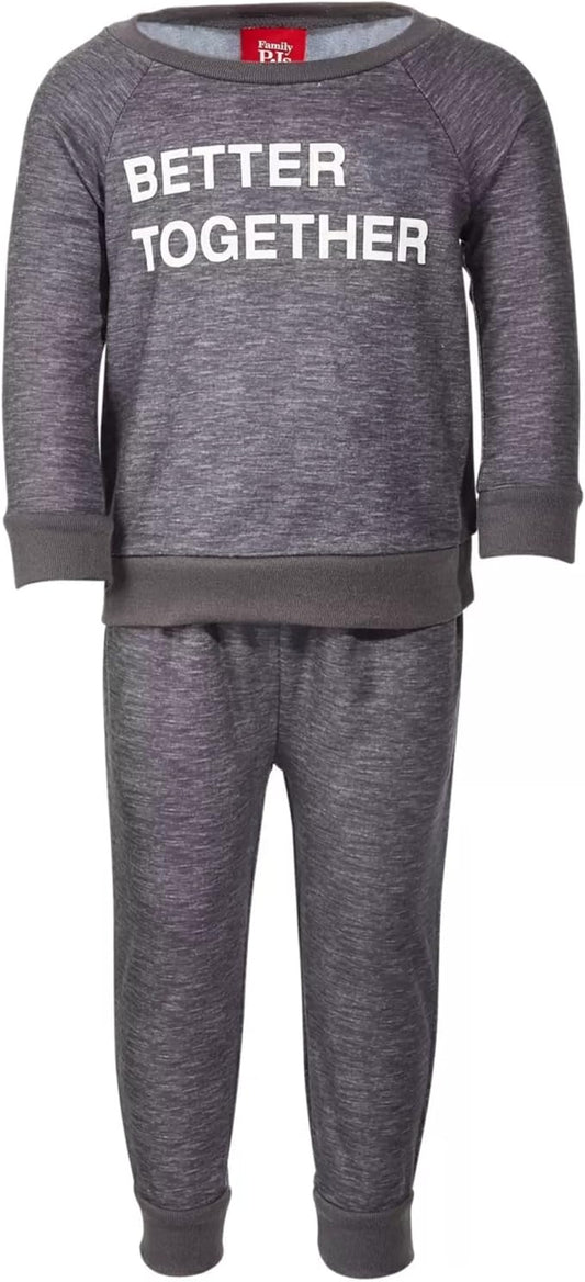 Family Pajamas Toddler Kids 2-Pc Pajama Set  Color Charcoal Heather Size 18 Months