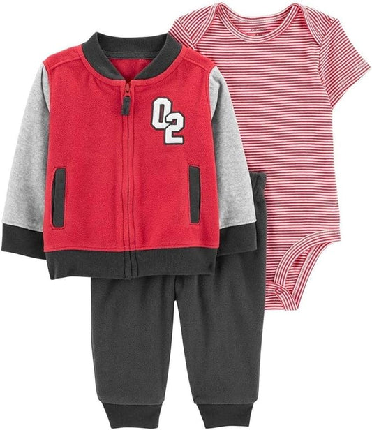 Carters Baby Boys 3 Piece Varsity Little Jacket Set   Color Red Size 6 months