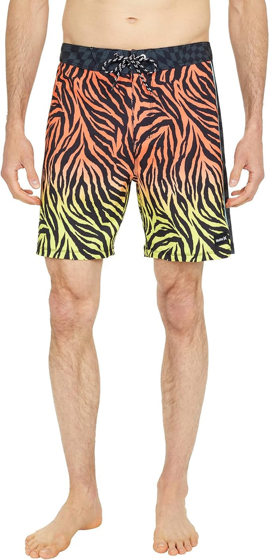 Hurley Men's Phantom Fastlane AC Zebra 18" Boardshorts  Color Orange Size 29