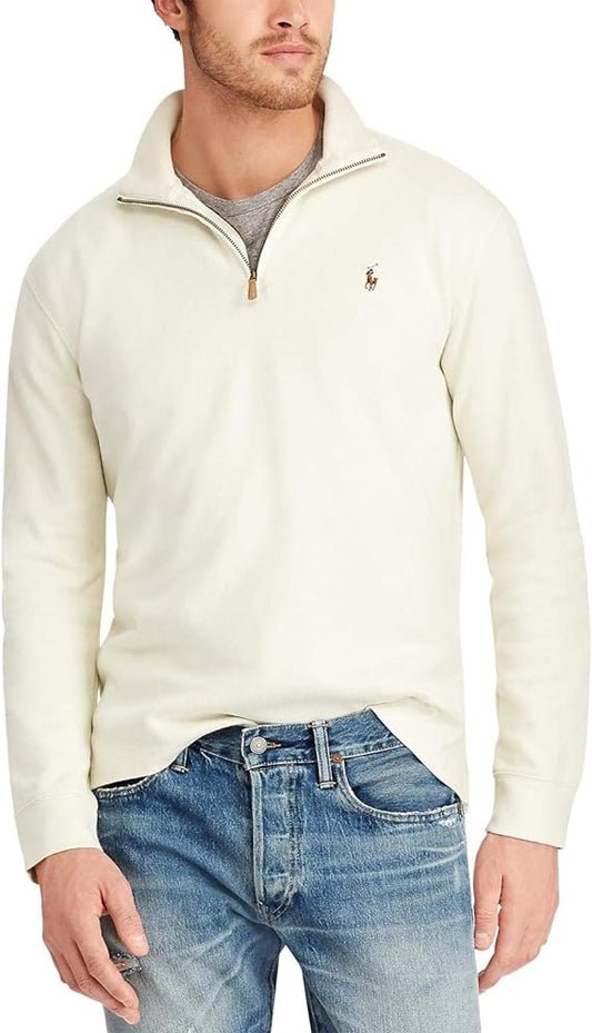 Polo Ralph Lauren Men's Estate-Rib Mock-Neck Pullover  Color Chic Cream Size 2XL