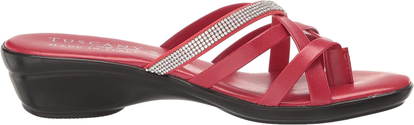 Easy Street Women's Tuscany Aldina Slide Sandals  Color Red Size 7.5M