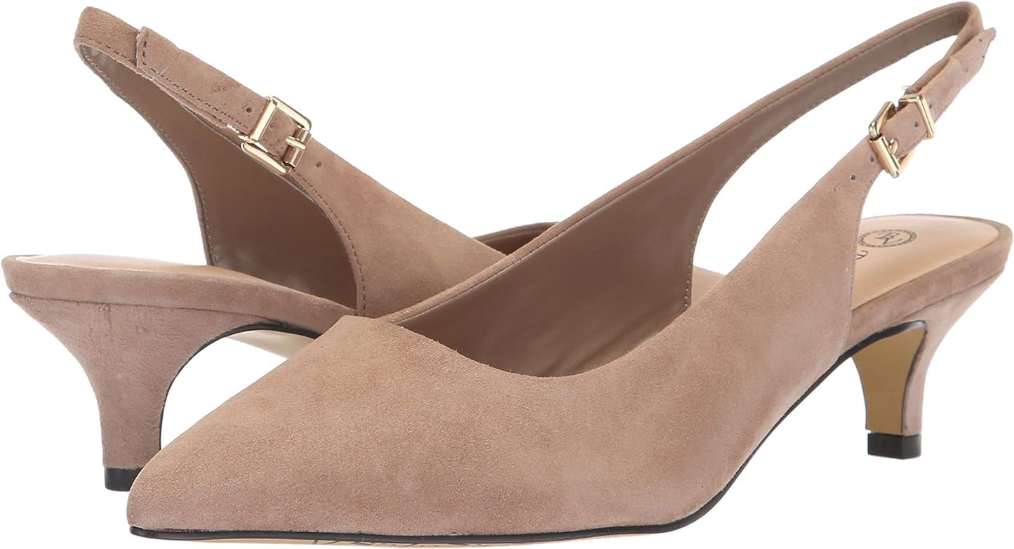 Bella Vita Women's Scarlett Slingback Pumps  Color Almond Kidsuede Size 7.5M