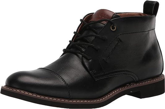 Tommy Hilfiger Men's Gibby Faux-Leather Cap-Toe Boots  Color Black Size 8.5