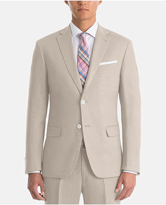 LAUREN RALPH LAUREN Men's Single Breasted Ultraflex Blazer  Color Beige Size 41 Regular