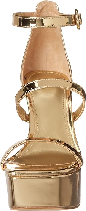 Marc Fisher Women's Frita Platform Heeled Sandal  Color Gold Size 8.5M