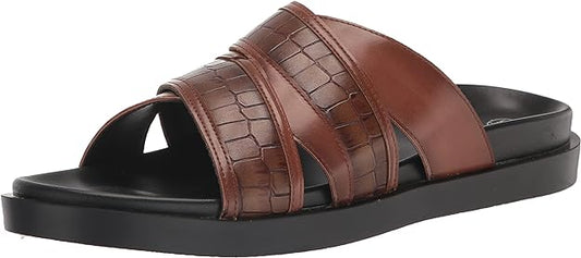 Stacy Adams Men's Mondo Cross Strap Slide Sandals  Color Cognac Size 9M