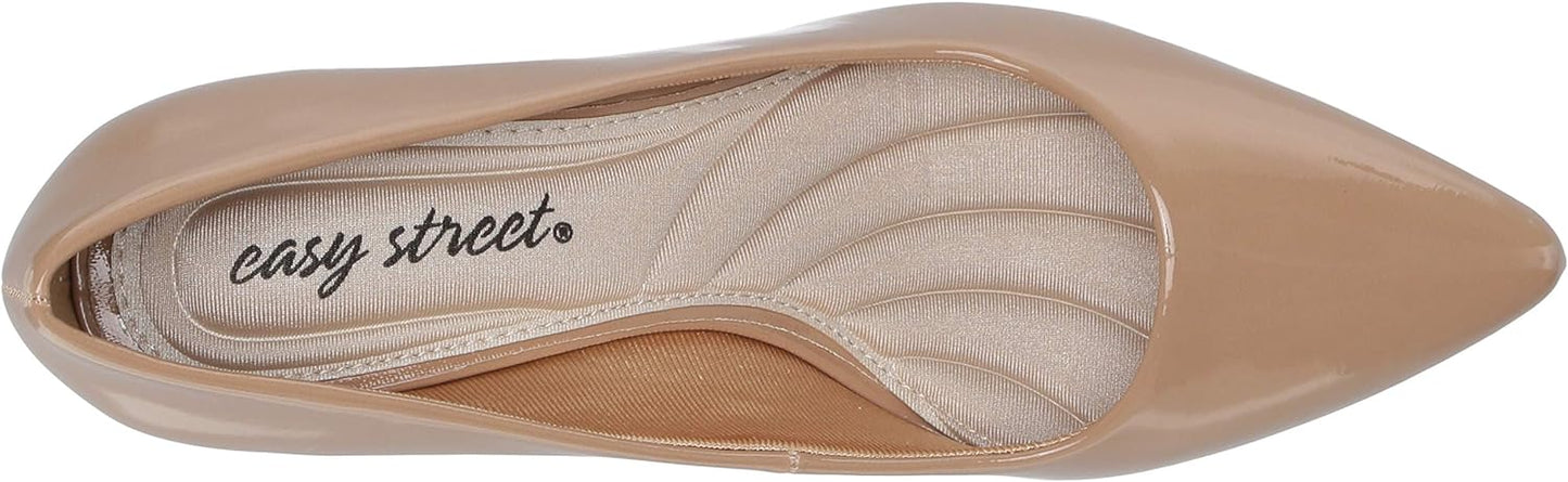 Easy Street Women's Pointe Slip-On Pumps  Color Nude Patent Size 9.5M