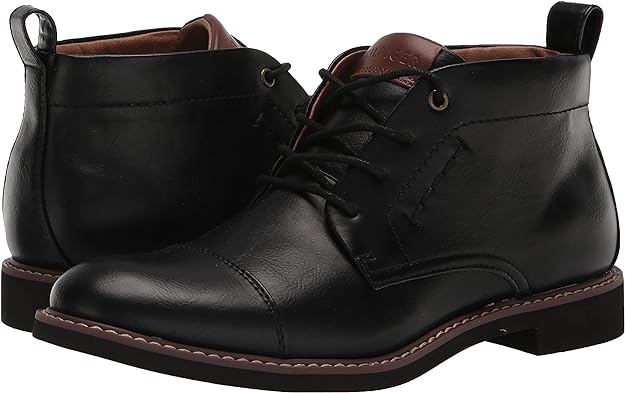 Tommy Hilfiger Men's Gibby Faux-Leather Cap-Toe Boots  Color Black Size 8.5