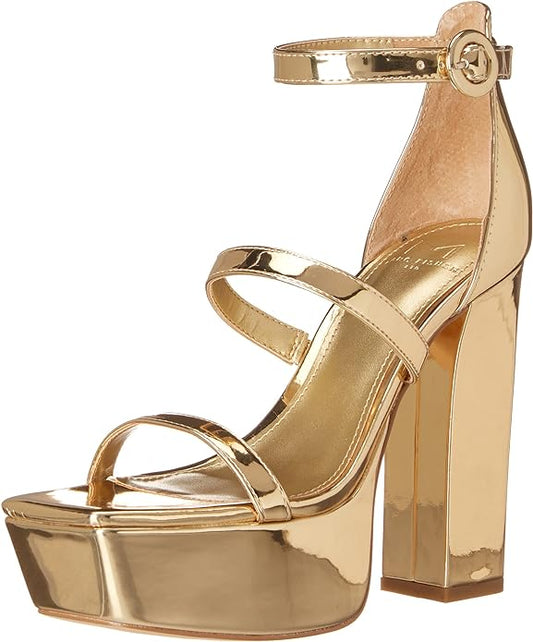 Marc Fisher Women's Frita Platform Heeled Sandal  Color Gold Size 8.5M