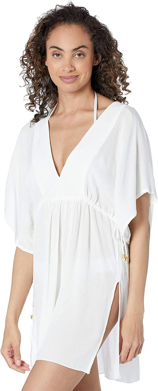 Lauren Ralph Lauren Crushed Tunic Cover-Up Dress  Color White Size XL