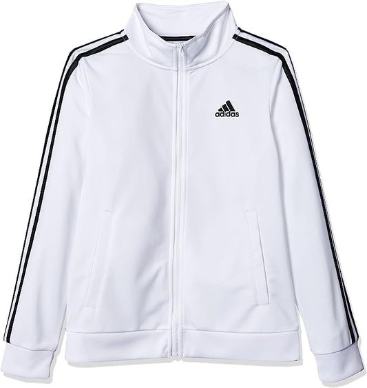 adidas Boys Zip Front Event Tricot Jacket  Color White Size XL (18-20)