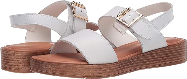 Bella Vita Women's Tay-Italy Sandals  Color White Leather Size 8.5W