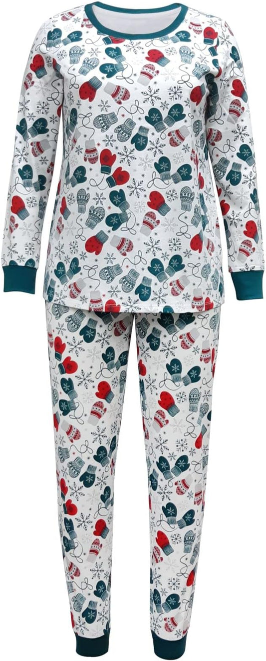 Family Pajamas Women's Mittens Pajamas Set  Color Mittens Size XL