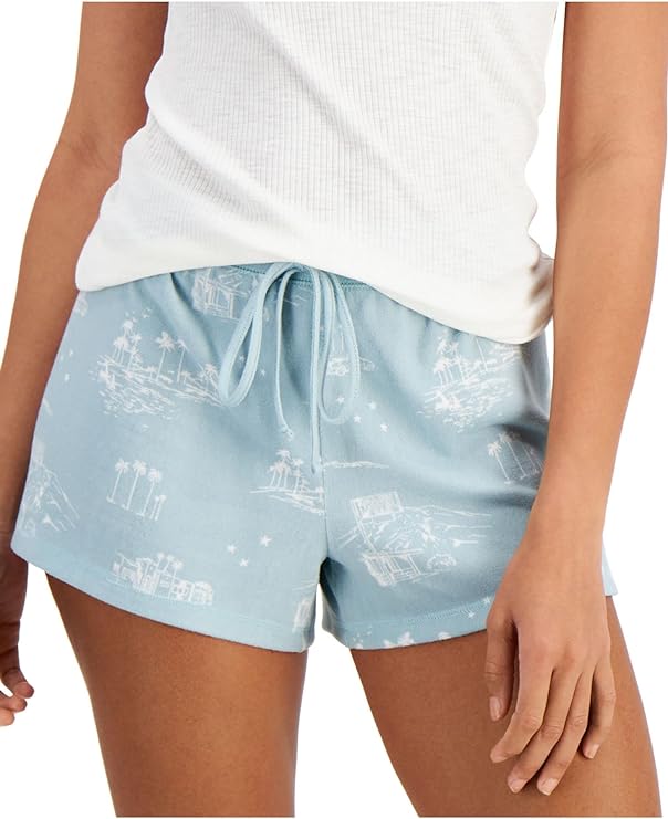 Jenni Women's Drawstring Pajama Sleep Shorts  Color Beach Toile Size L