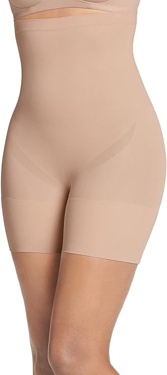 Jockey Women's Shapewear High-Waist Mid-Thigh Shorts  Color Beige Size S