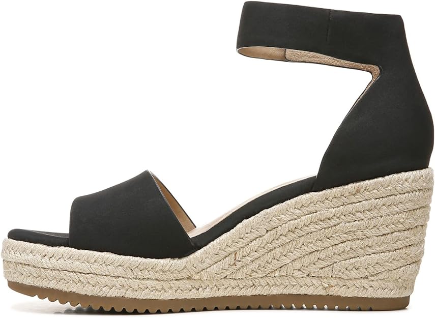 Soul Naturalizer Women's Oakley Ankle Strap Wedge Sandals  Color Black Faux Leather Size 8.5M