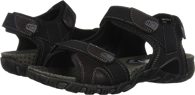 Nunn Bush Men's Rio Bravo Three-Strap River Sandals  Color Black Size 8W