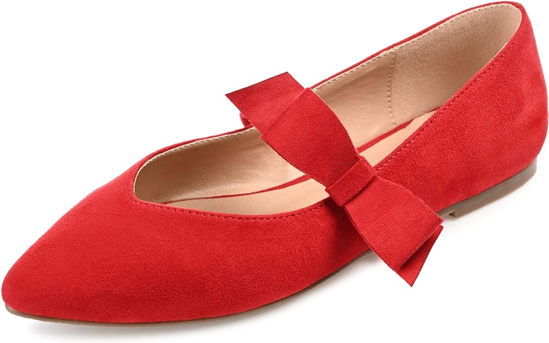 Journee Collection Women's Aizlynn Ballet Pointed Toe Slip On Flats  Color Red Size 8M