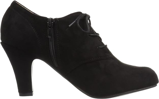 Journee Collection Women's Leona High Heel Lace-up Faux Suede Pumps  Color Black Size 7W