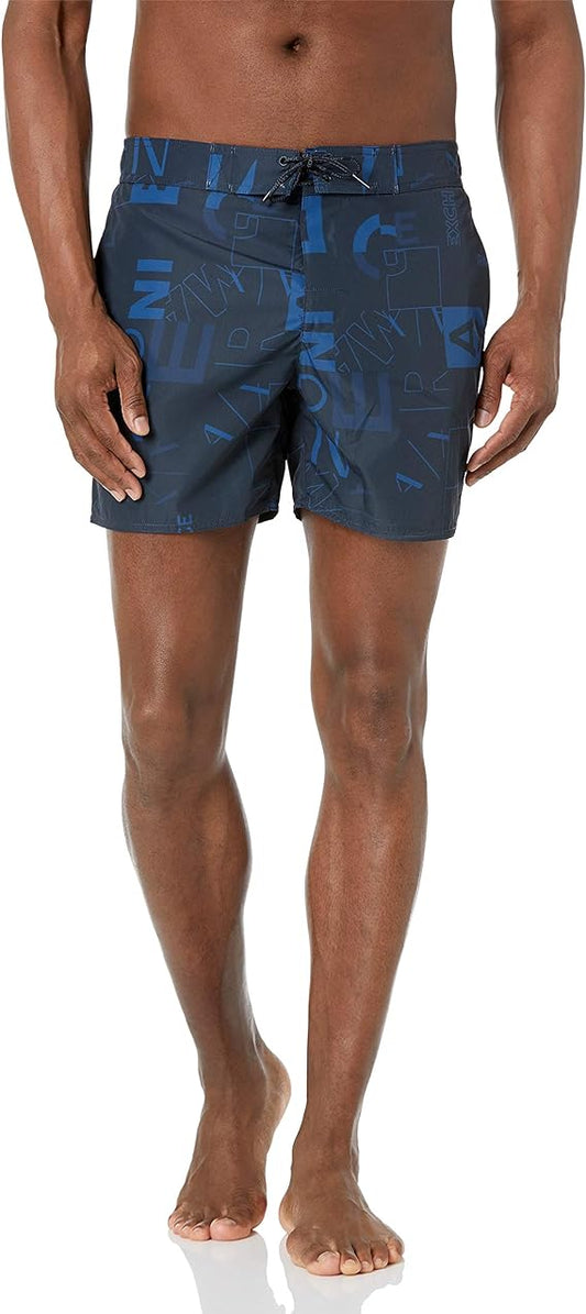 AX Armani Exchange Men's Logo Swim Trunks  Color Navy Print Size S