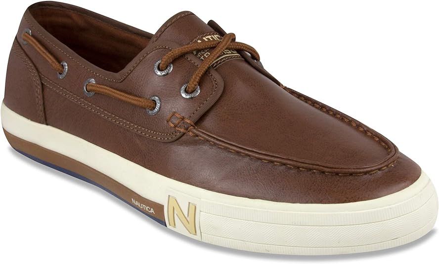 Nautica Men's Spinnaker Lace-Up Boat Shoe  Color Ginger Smooth Size 7.5