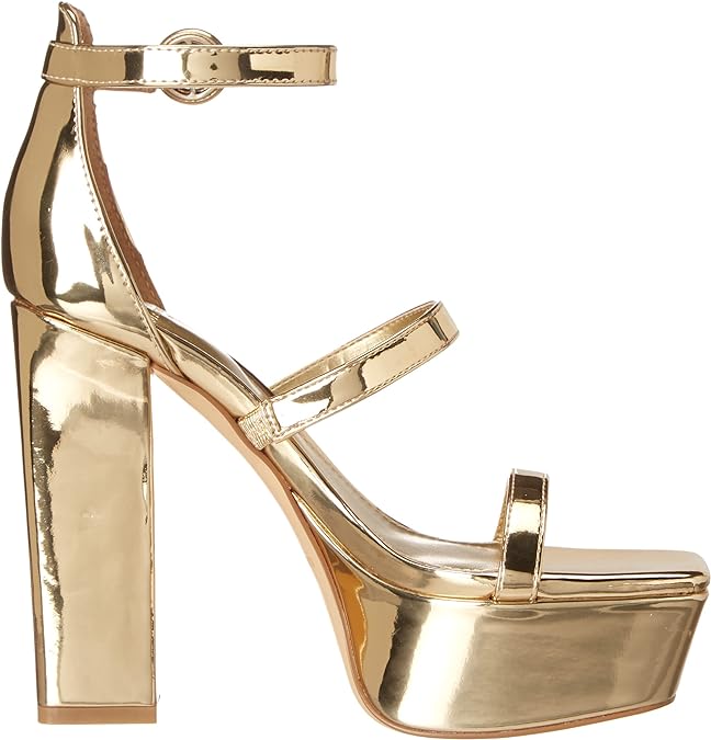 Marc Fisher Women's Frita Platform Heeled Sandal  Color Gold Size 8.5M