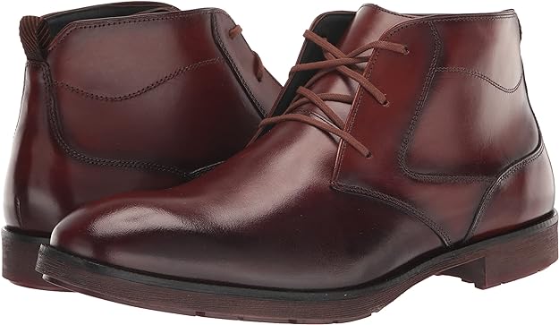 Stacy Adams Men's Kyron Plain Toe Lace Up Chukka Boot  Color Cognac Smooth Size 12M