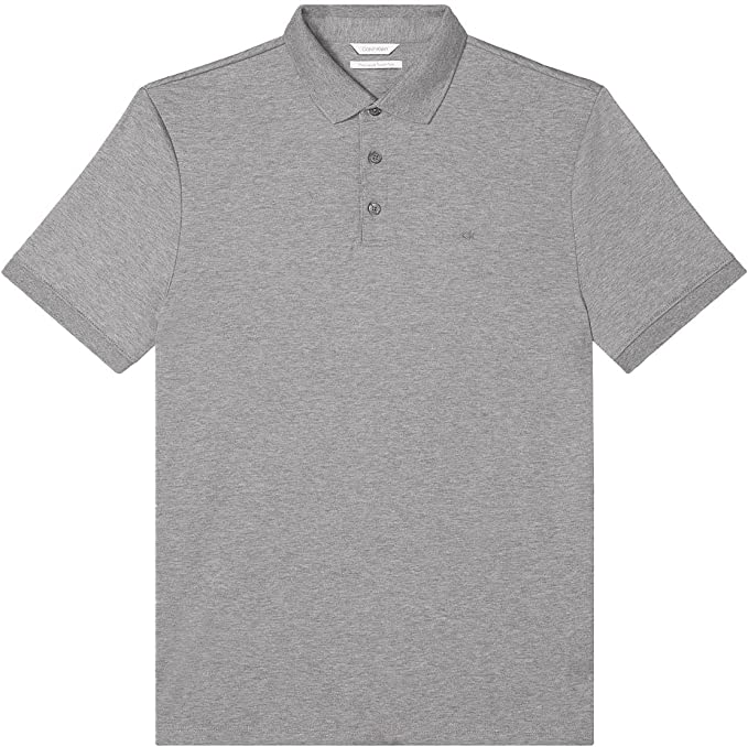 Calvin Klein Men's Liquid Touch Polo Shirt  Color Medium Gray Heather Size L