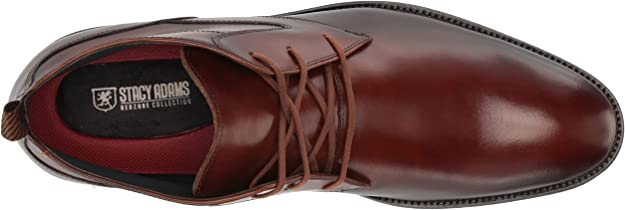 Stacy Adams Mens Kyron Plain Toe Lace Up Chukka Boot  Color Cognac Smooth Size 11M