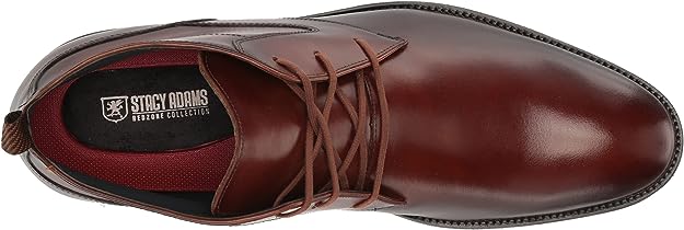 Stacy Adams Men's Kyron Plain Toe Lace Up Chukka Boot  Color Cognac Smooth Size 11.5M