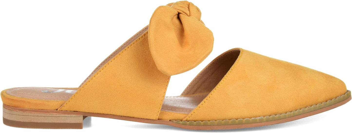 Journee Collection Women's Telulah Bow Accent Slip-on Flats  Color Mustard Size 7M