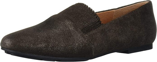 Gentle Souls by Kenneth Cole Women's Eugene Ruffle Slipper Loafer  Color Bronze Size 7.5M