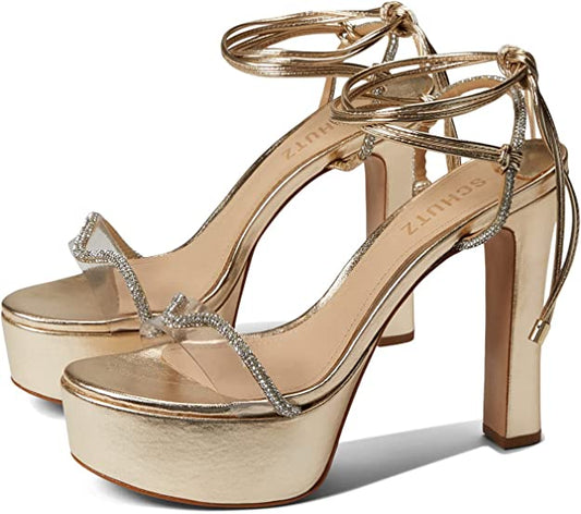 SCHUTZ CATH PLATFORM Sandal  Color Transparente/Cristal (Platina) Size 8B