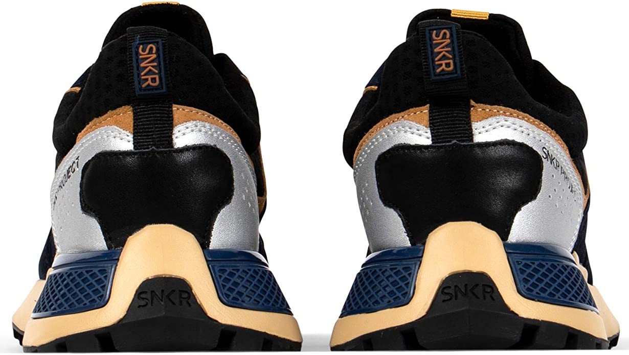 SNKR PROJECT Men’s Duane Sneaker  Color Navy Yellow Size 10.5M