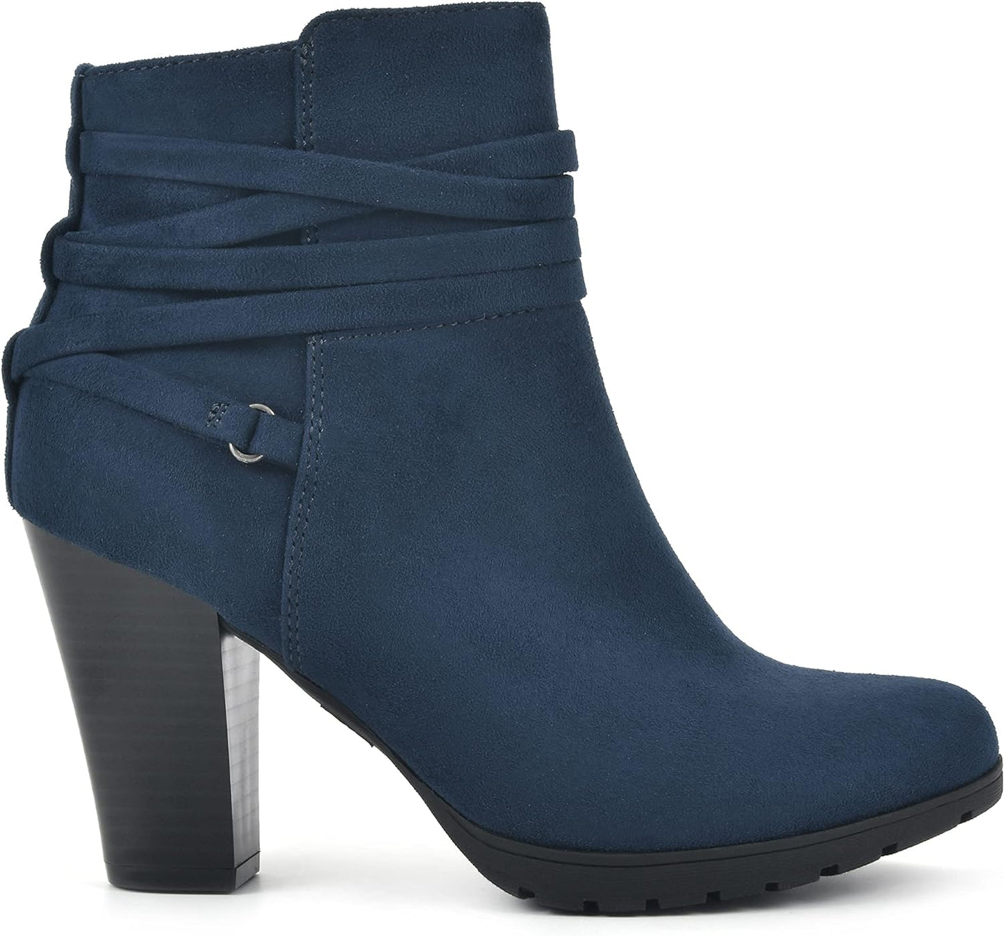 White Mountain Women's Spade Booties  Color Midnight Navy Suedette Size 8W