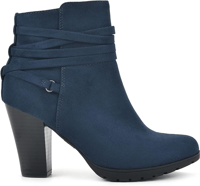 White Mountain Women's Spade Ankle Boots  Color Midnight Navy, Suedette Size 8M