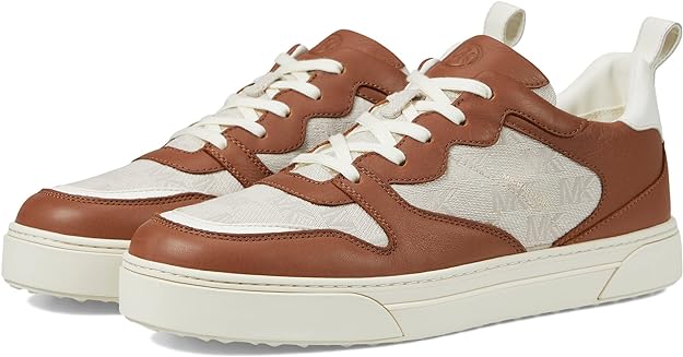 Michael Kors Men's Baxter Mixed-Media Sneakers  Color Natural Size 11