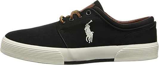 Polo Ralph Lauren Men's Faxon Logo Sneakers  Color Polo Black Cream Size 8