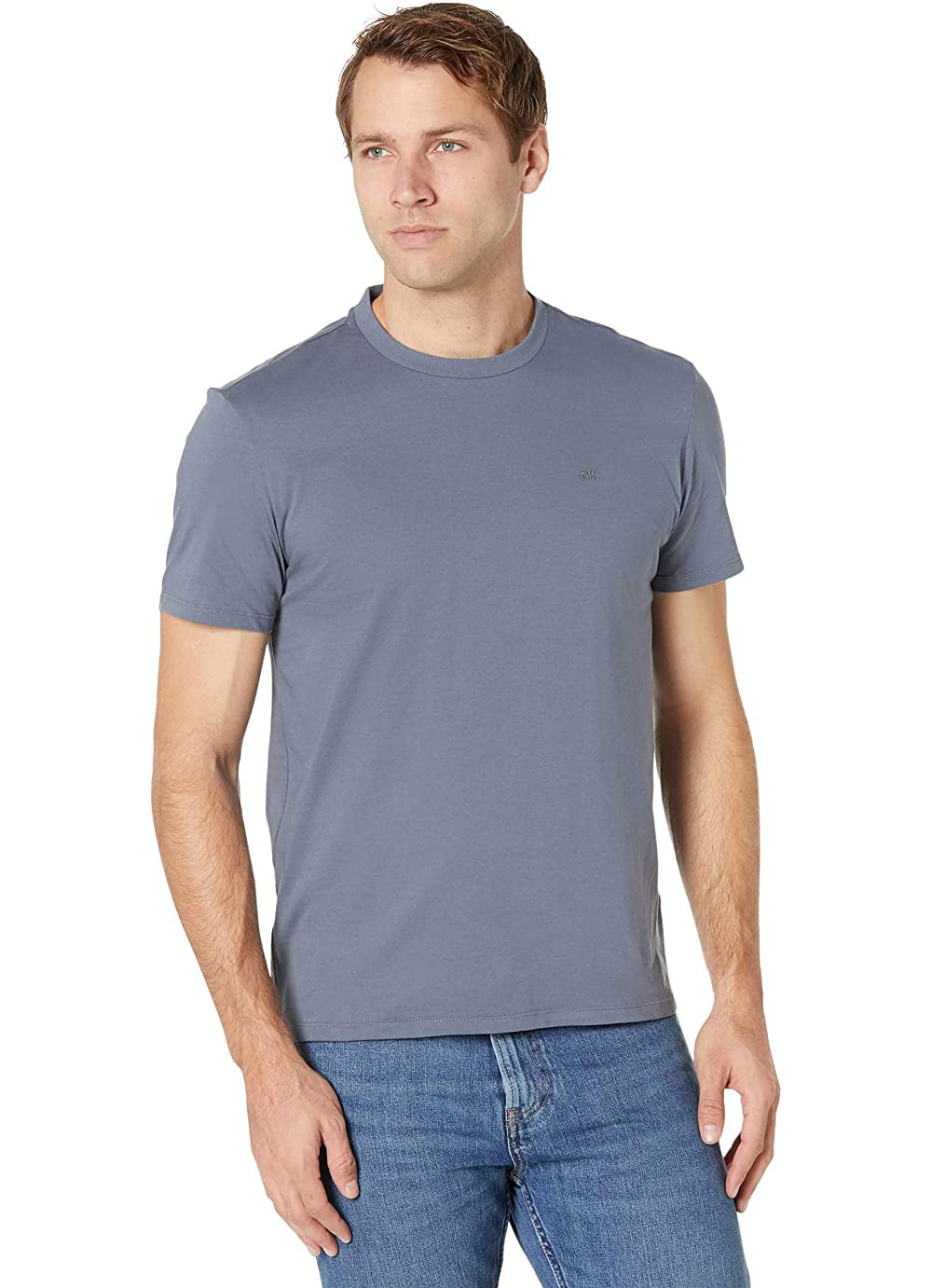 Calvin Klein Men's Short Sleeve Crew Neck T-Shirt  Color Gray Size M Style 40M6300  100% Cotton Made in the USA or Imported Machine Wash  Location: Warehouse - MENB13 013283381803