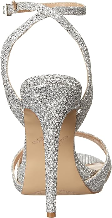 Jewel Badgley Mischka Women's Arianna Shimmering Platform Stiletto Sandals  Color Silver Glitter Size 8M