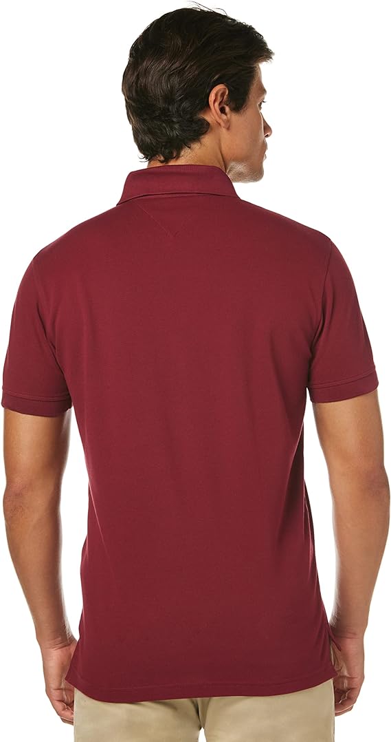 Tommy Hilfiger Men's Classic Fit Mesh 1985 Polo Shirt  Color Wine Size L