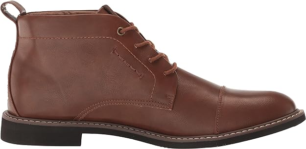 Tommy Hilfiger Men's Gibby Faux-Leather Cap-Toe Boots  Color Cognac Size 8