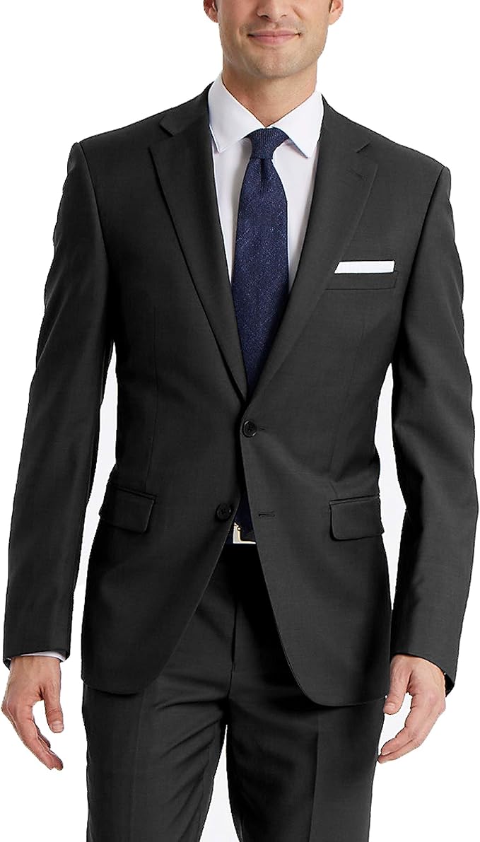 Calvin Klein Men's Wool Slim Fit Suit Separates Jacket  Color Charcoal Size 44L