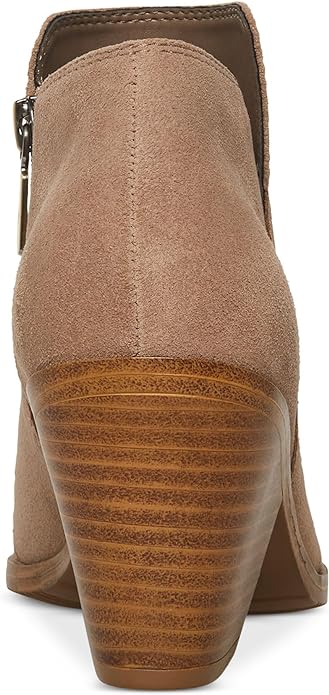 Aqua College Women's Nellie Stacked-Heel Ankle Booties  Color Mushroom Suede Size 8M