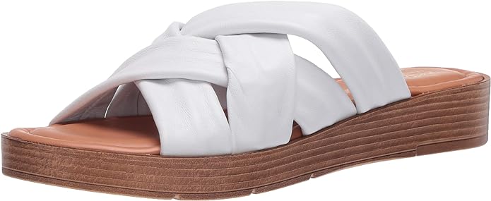 Bella Vita Women's Tor-Italy Wedge Sandal  Color White Leather Size 8W