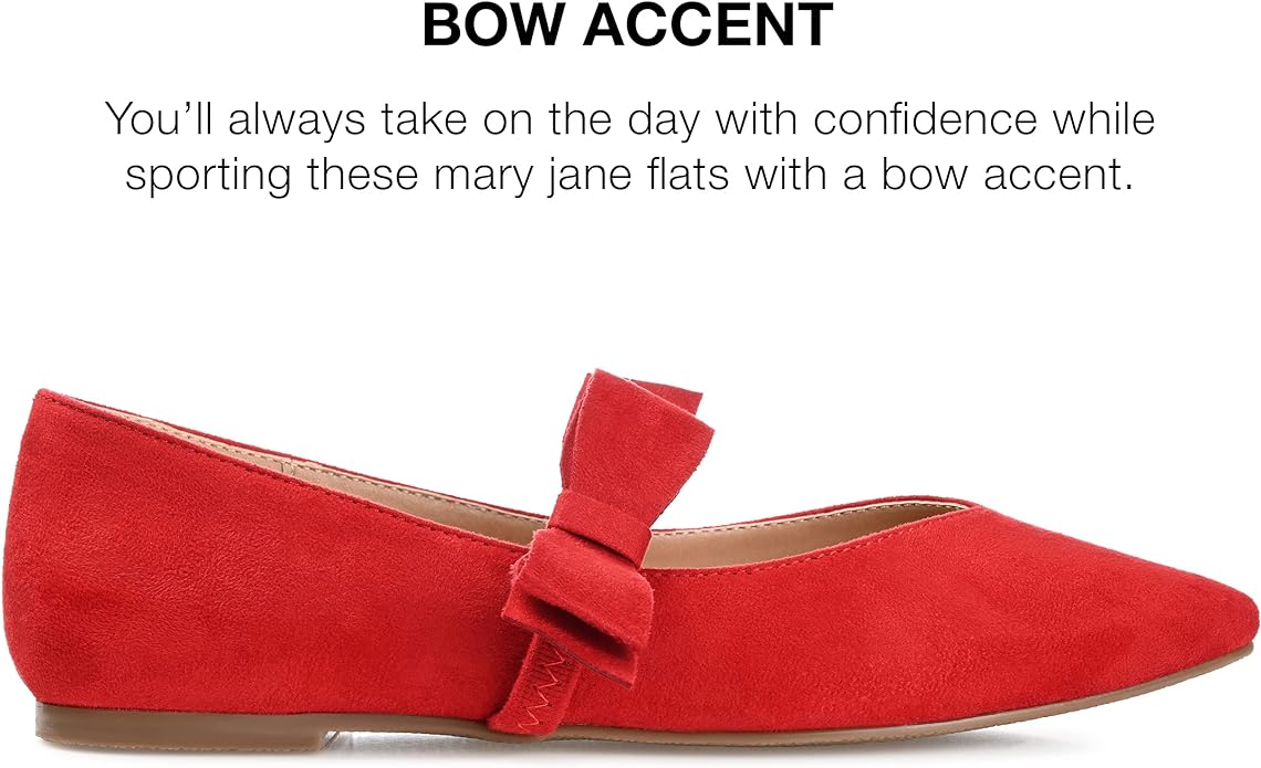 Journee Collection Women's Aizlynn Ballet Pointed Toe Slip On Flats  Color Red Size 8M