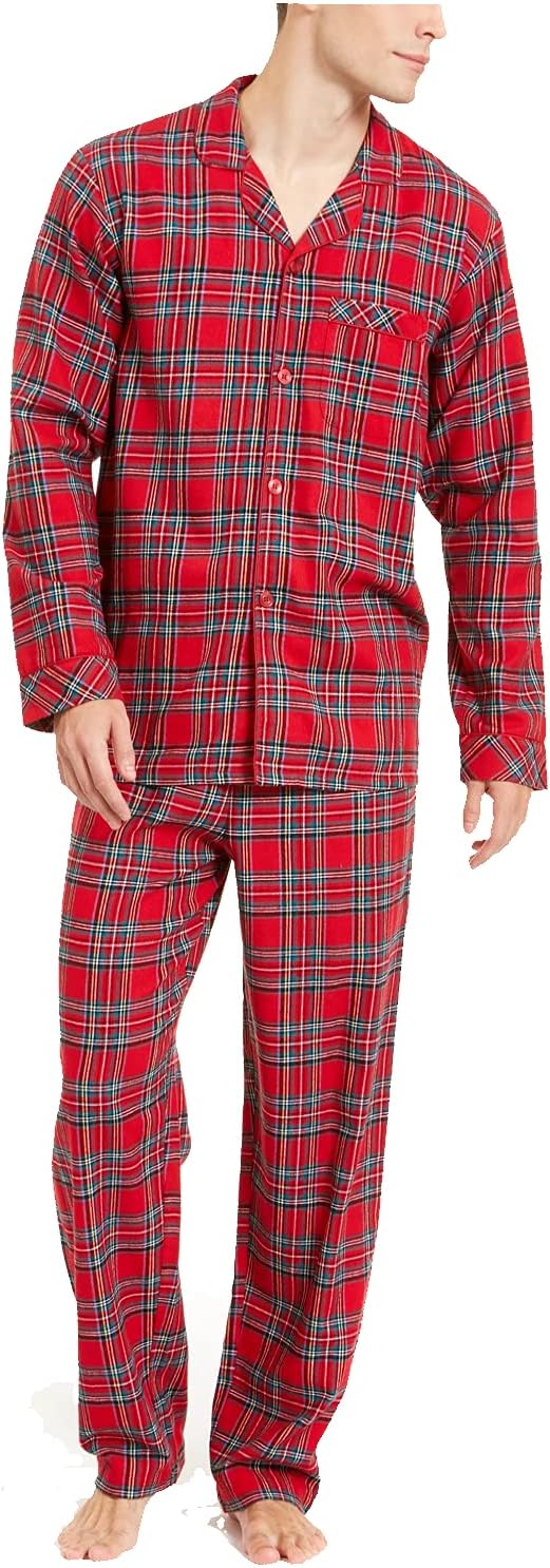 Family Pajamas Men's Cotton Plaid Pajamas Set   Color Brinkley Plaid Size S