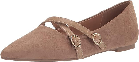 Journee Collection Women's Patricia Slip On Pointed Toe Ballet Flats  Color Taupe Size 8.5M